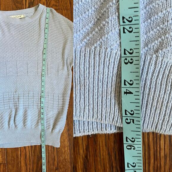 Vintage Gloria Vanderbilt Knit Sweater Size L Lilac Pointelle Crewneck Women 80s - Picture 13 of 16